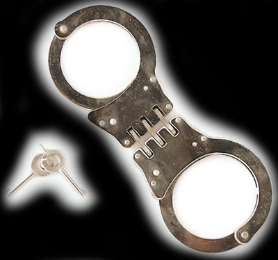 Double Locking HINGED Steel Handcuffs